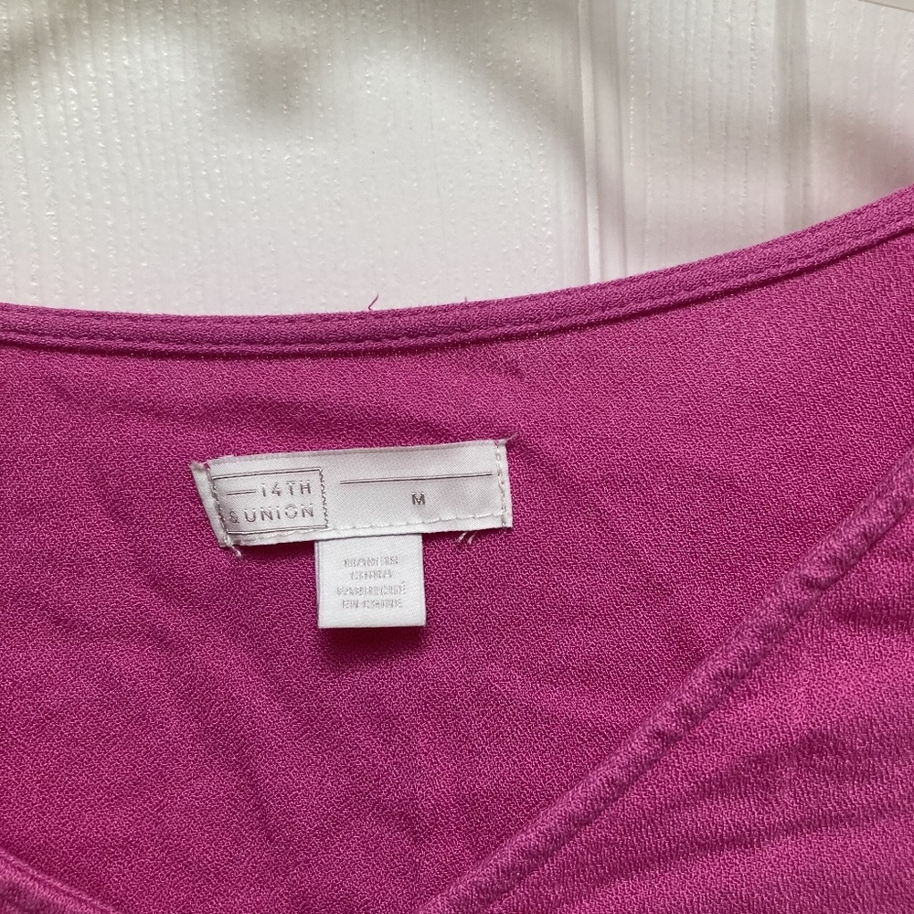 14th & union womens m bright pink blouse business - Picture 4 of 5
